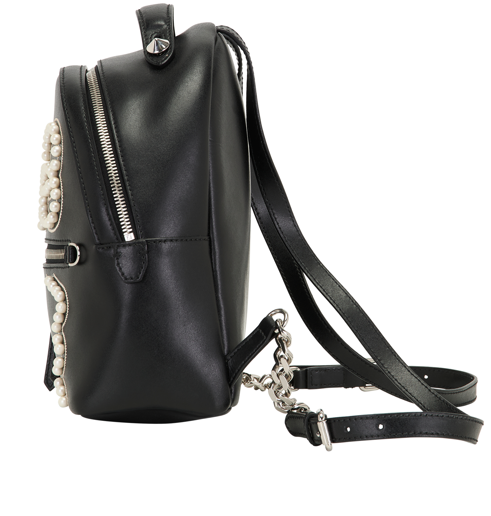 Romantic Bow Mini Backpack, &pound;550, Handbags, Black, Leather, Bottom view